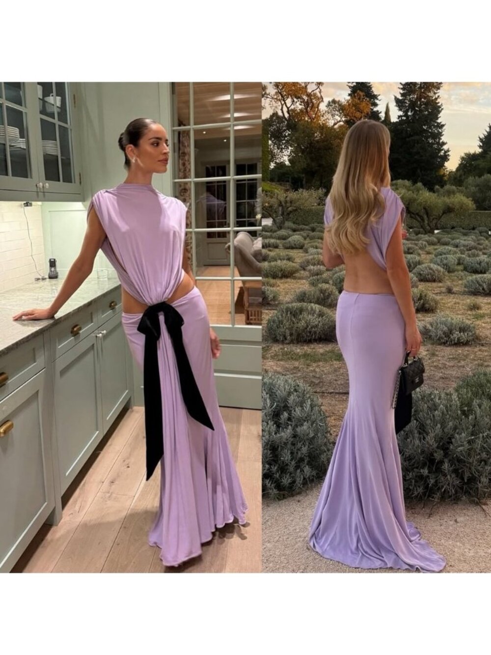HELSA Constantina Jersey Maxi Dress Purple Black NEW with tags